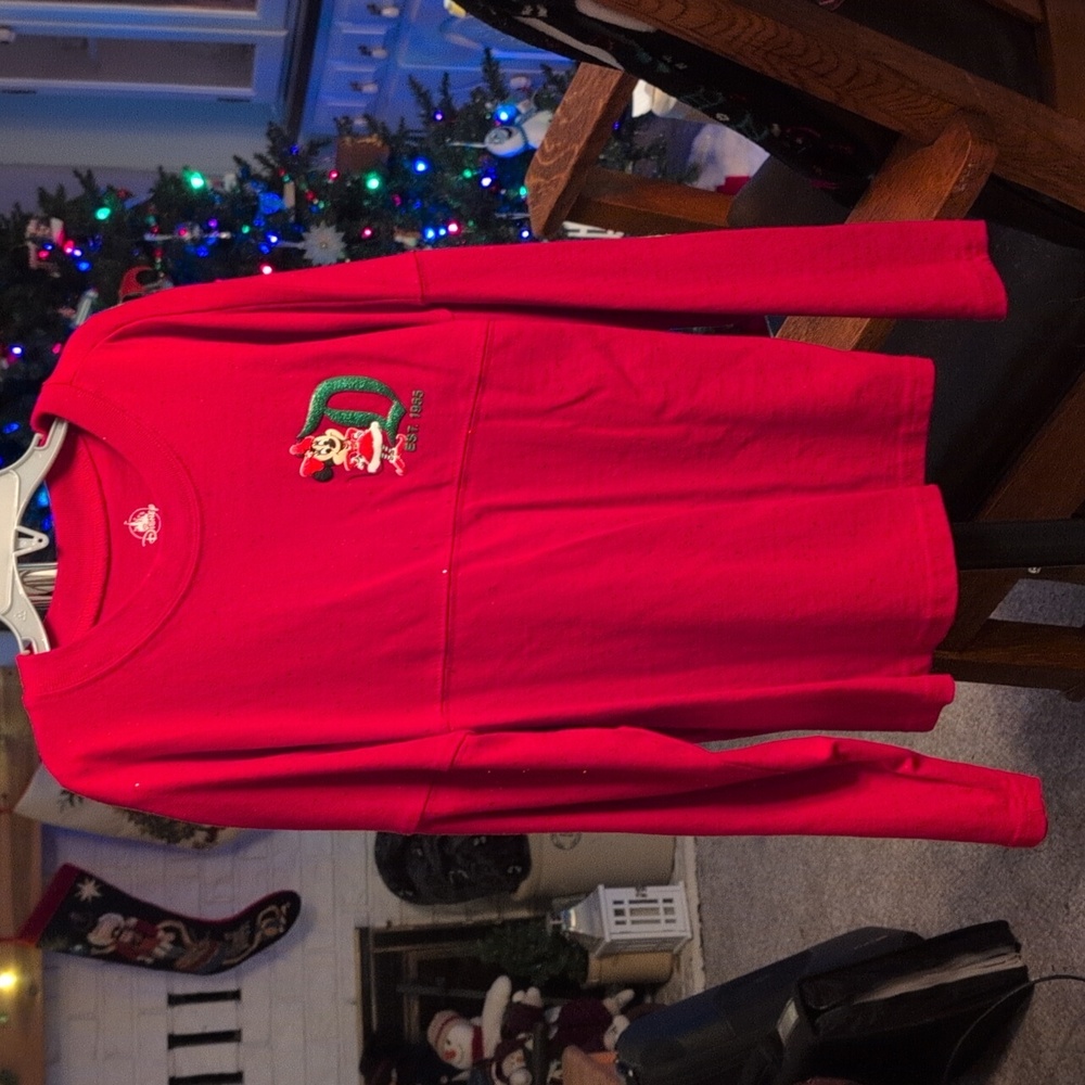 Red Disneyland Christmas Glitter Specked Spirit Jersey